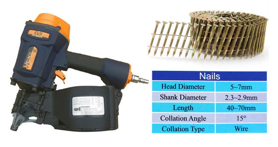 Productiviteit verhogen met HPCN70 Pneumatische pallet spoel Nailer en Stacker 250-350 spijkers