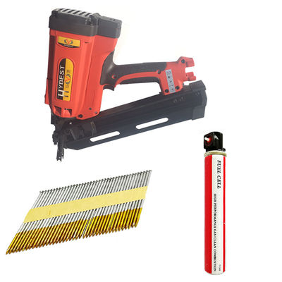 21 graden gas framing Nailer 9021 met gas cartridge en 75 Nail Magazine Capaciteit