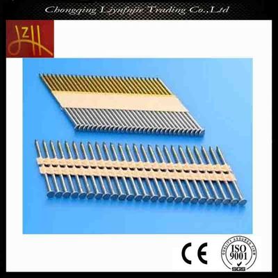 Zilverwit zink gecoate framing gecollecteerde strip nagels voor draad gauge in bulk 2.87-3.3mm