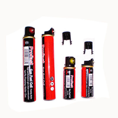 Nominale capaciteit 40 g/80 ml Gasbrandstofcel voor het inlijsten van spijkerpistolen Lengte/diameter 31,5/165 mm