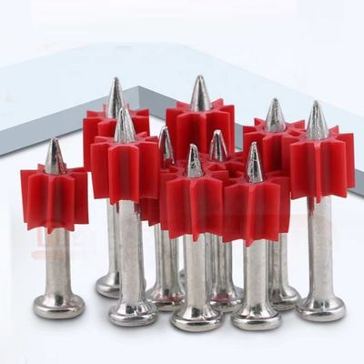 Algemene hoofddiameter Zilveren gegalvaniseerde schietnagels met rode rubber wasmachine 100 stuks PACK