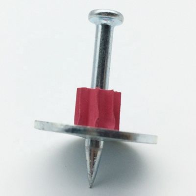 Betonnen spijker met gladde staaf Type 300 hoofd aandrijving pin en 25mm metalen wasmachine