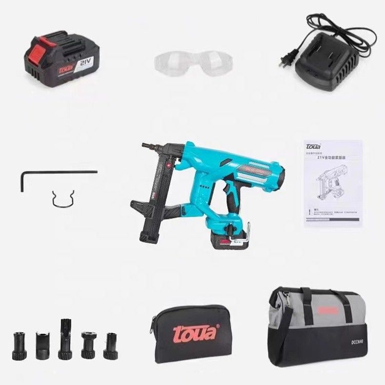 DCCN40A Draadloos Beton Wand Framing Steel Nail Gun Ni-MH 21V 4000mAh Batterij 100J
