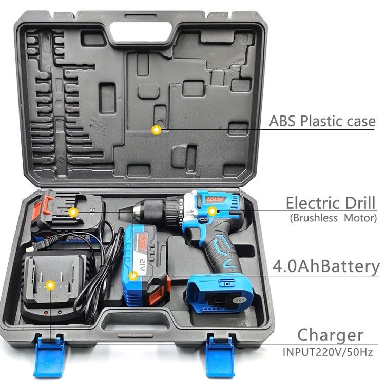 2pcs 4.0Ah batterij Draadloze elektrische boor Impact Handboor Driver voor snel boren