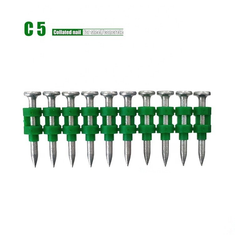 ISO-standaard gecollecteerde kunststof strip nagel aandrijving pin voor gladde schank gas betonnen nagel