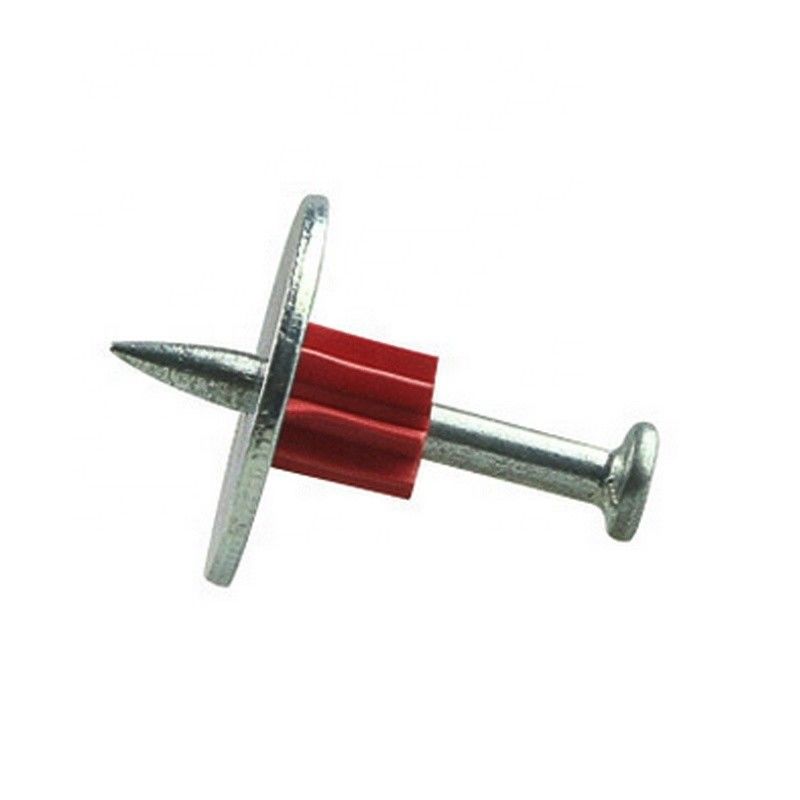 Betonnen spijker met gladde staaf Type 300 hoofd aandrijving pin en 25mm metalen wasmachine